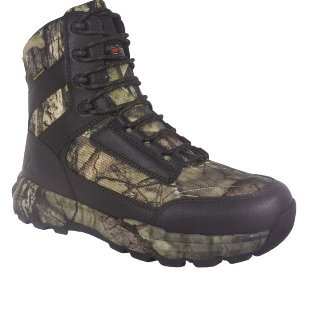 Mossy Oak Camouflage Waterproof Hunting Boot — Green and Brown